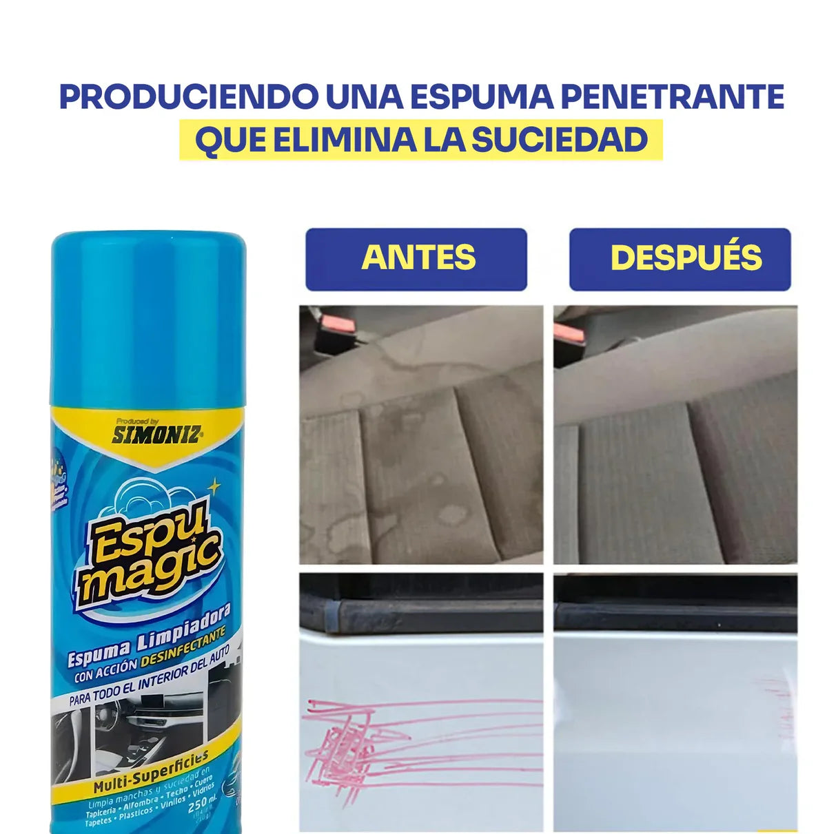 🧼✨ Espuma Mágica Multiusos | Limpieza Profunda para tu Auto 🚗