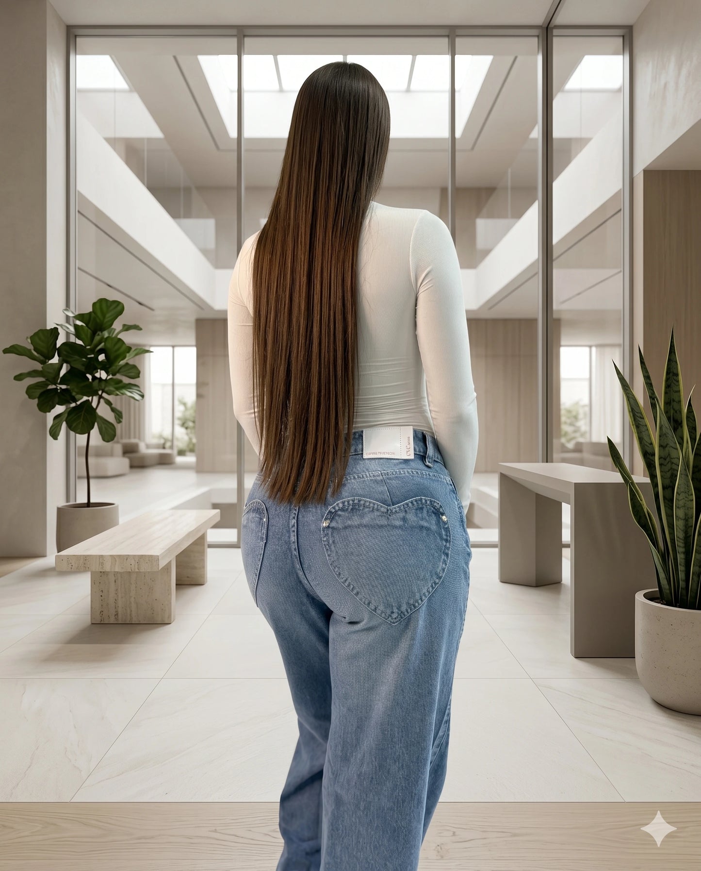 Jean Corazón Wide Leg™ – Cintura Alta con Bolsillos de Corazón