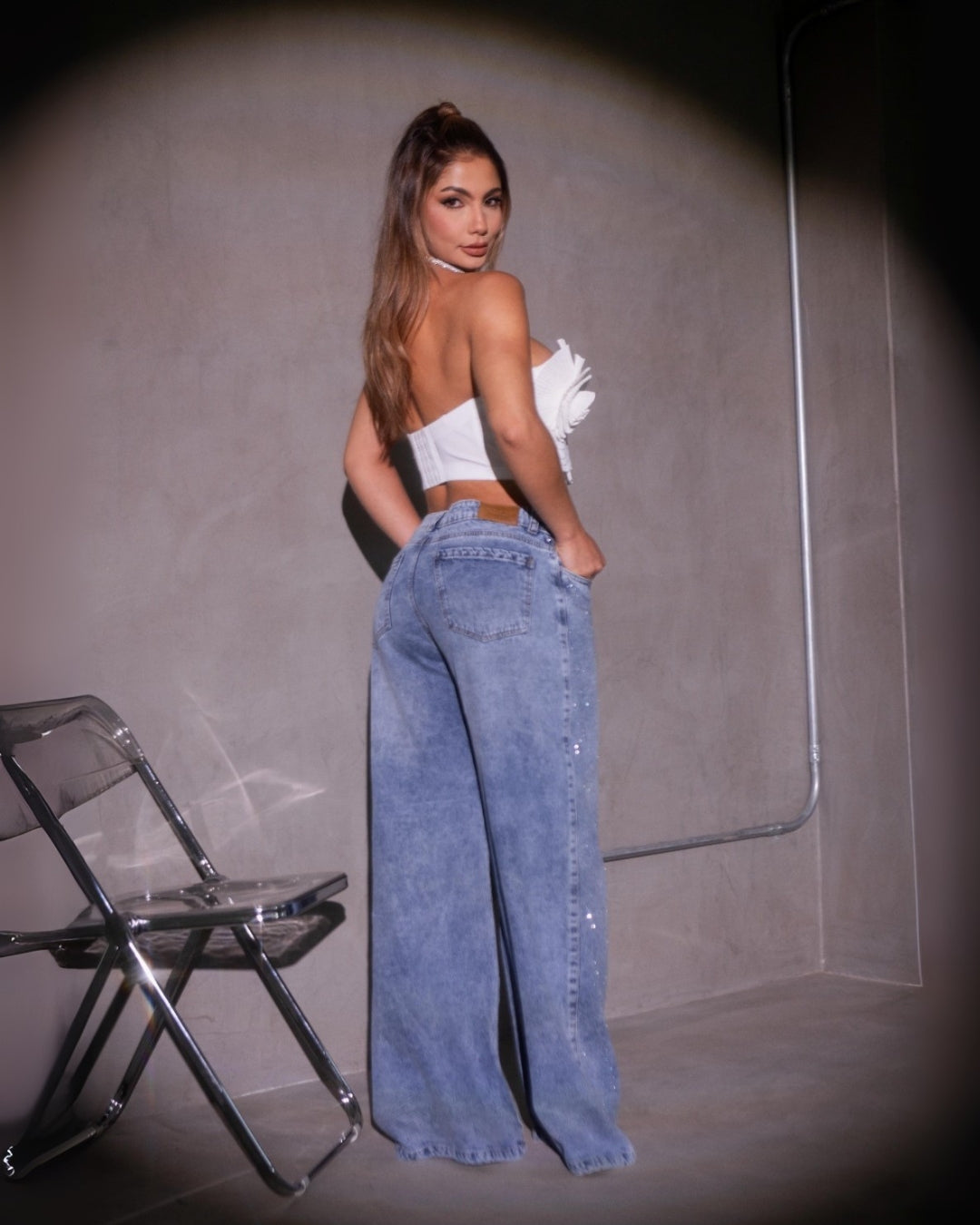 👖 Jeans Oversize ✨ con Brillos – Moda Urbana que Resalta tu Estilo