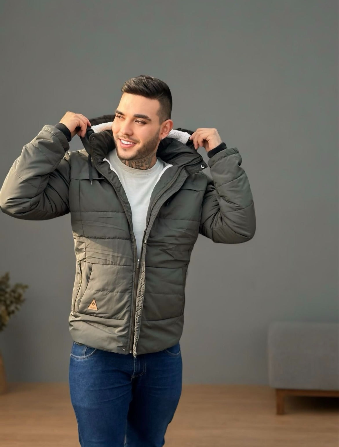 🧥 Chaqueta Ovejera Impermeable para Hombre