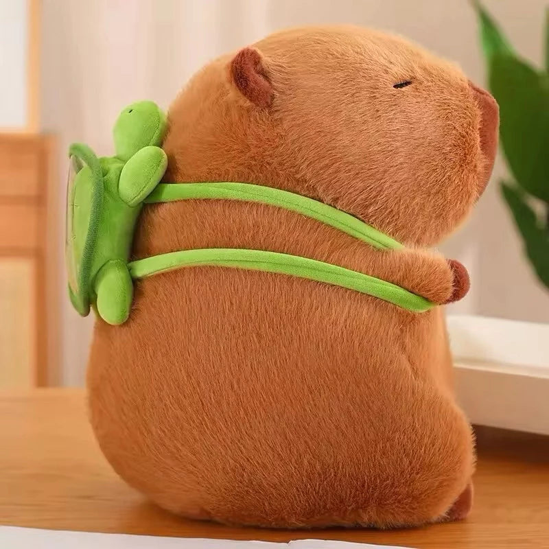 😍 Peluche Capibara Con Mochila Tortuga 🐢🎒 ¡Ternura que Enamora! 🧸💖