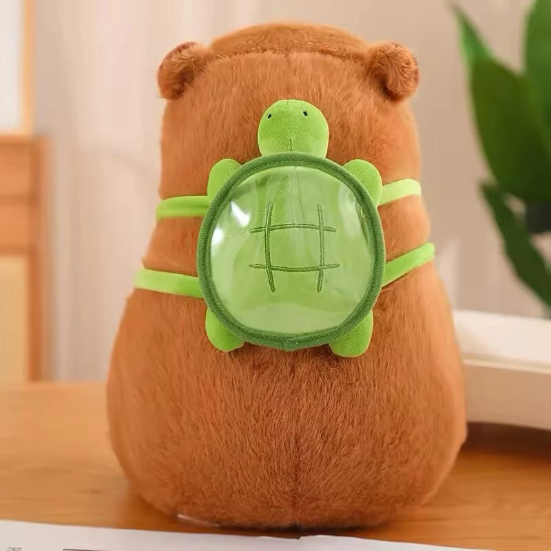 😍 Peluche Capibara Con Mochila Tortuga 🐢🎒 ¡Ternura que Enamora! 🧸💖
