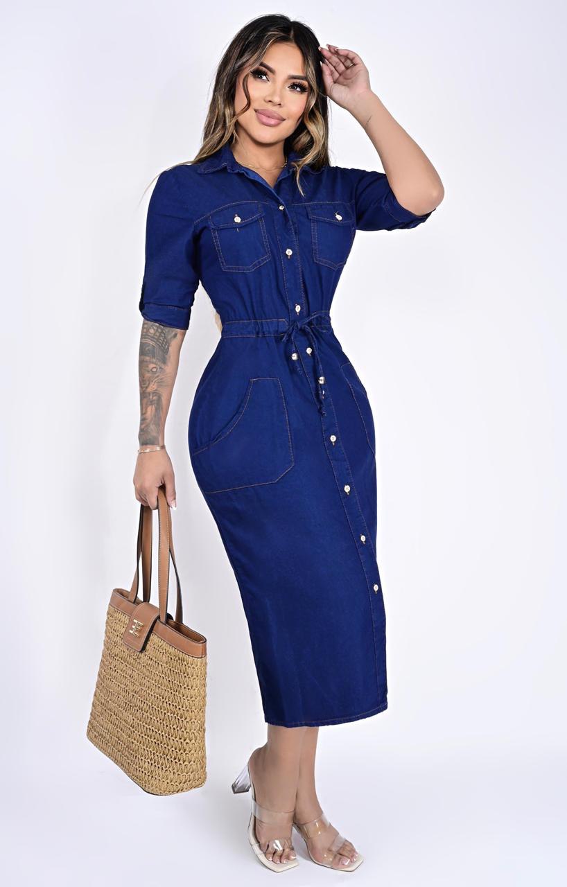 Vestido Denim Midi