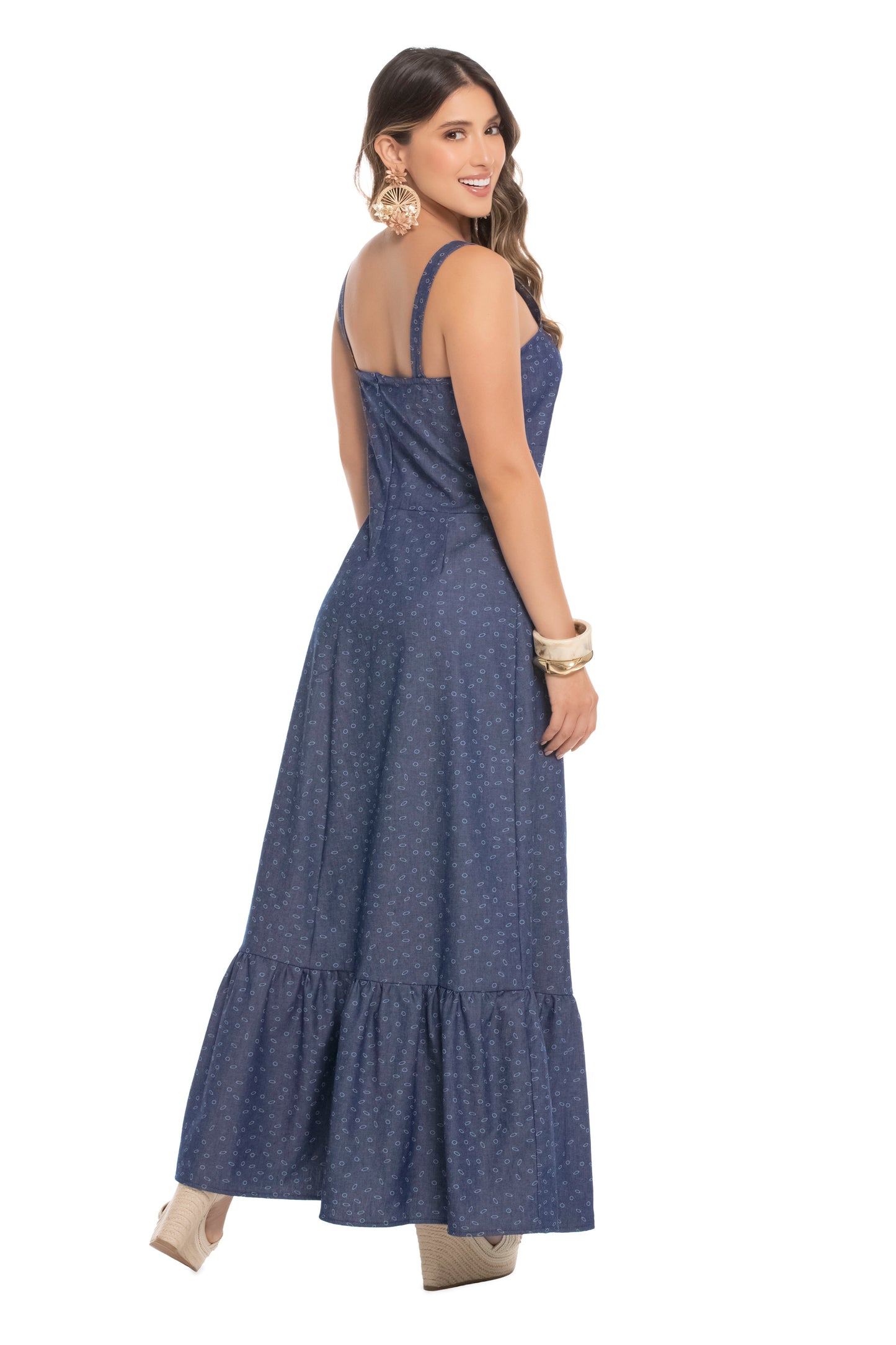 ✨ Vestido Maxi en Algodón Azul | Estilo Cómodo & Chic