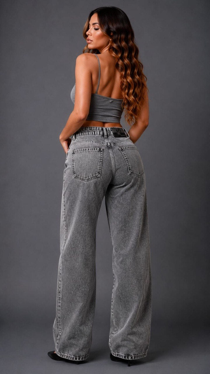 Jean Grey Luxe™ – Oversize de Pierna Ancha