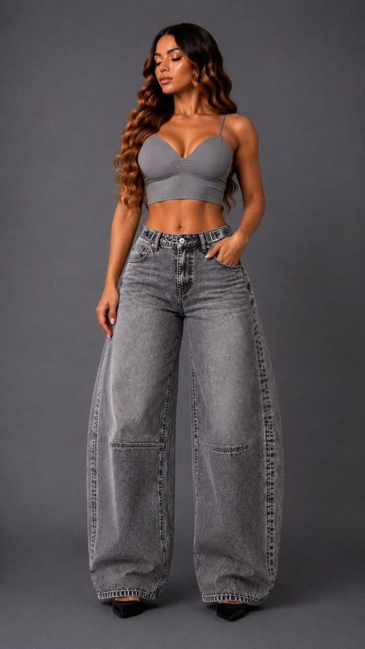Jean Grey Luxe™ – Oversize de Pierna Ancha