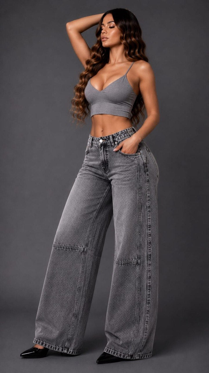 Jean Grey Luxe™ – Oversize de Pierna Ancha